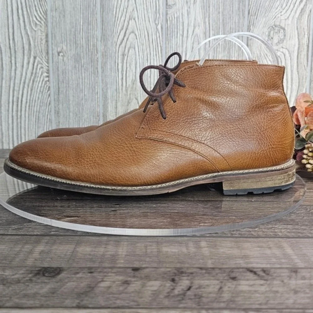 Carlo Morandi Men's Leather Chukka Boots Brown Lace Up‎ Ankle Boots 9.5D Dress